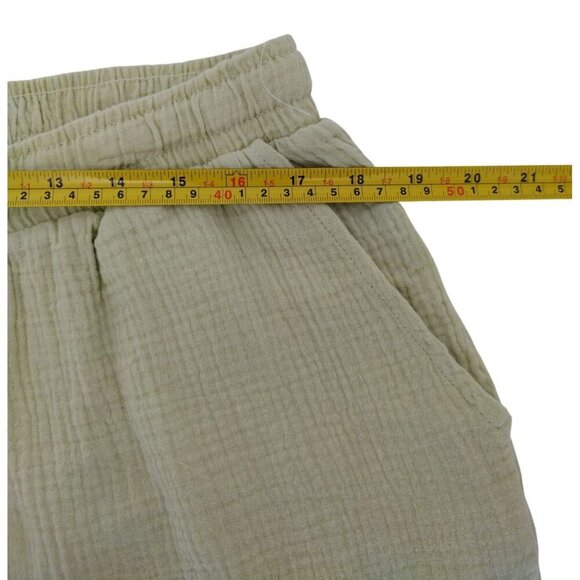 Massive Mens XL Beige Textured Cotton Shorts With Drawstring Waist & Pockets. - Picture 5 of 6